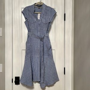 WHBM Seersucker Utility Midi Dress